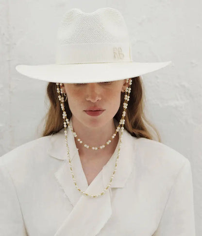 Chapeau Fedora à double chaîne pour femme, nouvelle collection été 2022