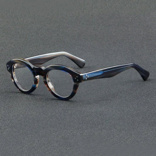 Montura de gafas para hombre y mujer, unisex, de acetato, antiluz azul, lentes transparentes, de marca de diseñador, para ordenador, gafas vintage