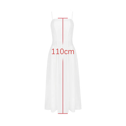 Mingmingxi Summer Elegant Dresses for Women 2024 New Arrivals White Long Party Dresses Hollow Out Flare Female Clothing