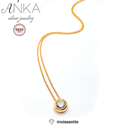 Collar de moissanita de 2 quilates en plata de ley 925/pendientes de moissanita, joyería fina de alta calidad, cadena de oro, conjunto de joyas para mujer