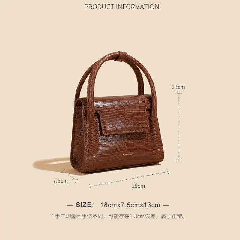 2023 nouveau sac en cuir pour femme imprimé lézard sac à main à bandoulière simple design de niche petit sac carré sac à bandoulière