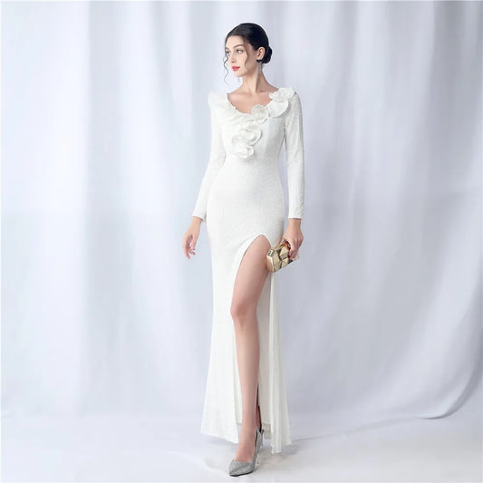 Women's Elegant Dresses for Prom Party Dress Evening Formal Gala Woman 2023 Luxury Special Events Occasion Chic Simple Sequin