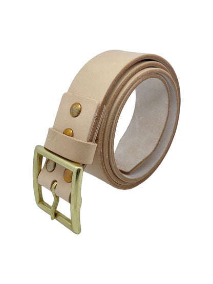 SauceZhan  Italian Full-grain Leather Brass Buckle Cowskin Genuine Leather Belt Man Waist Belt Men H Belt Buckle