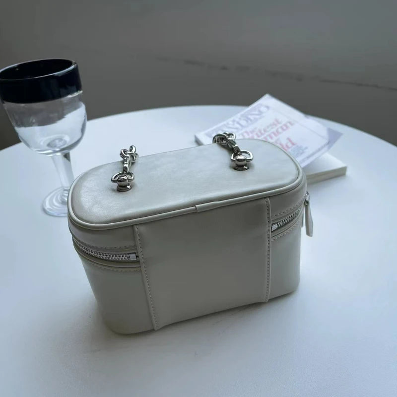 2022 nouvelle mode lame trousse à cosmétiques de luxe concepteur en cuir véritable sac à main chaîne épaule messager petit sac carré femme