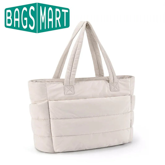 Sac pour femme BAGSMART - Sac fourre-tout de grande capacité de couleur unie - Sac à main polyvalent pour les déplacements, le travail, les étudiants, les cours, les courses