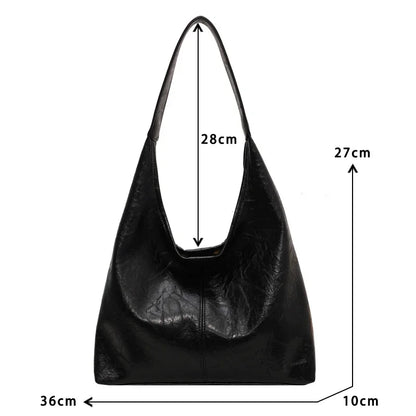 Soft PU Leather Shoulder Bag for Women Wedding Totes All-match Commuter Underarm Bag Bolso Mujer Fashion Large Capacity Handbag