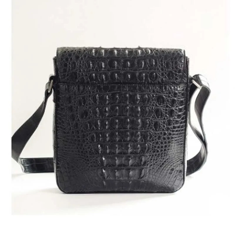 Ourui nouveau Ourui nouveau sac à bandoulière simple pour homme Sac à bandoulière oblique Paquet pour homme Sac à rabat carré pour homme Sac en crocodile