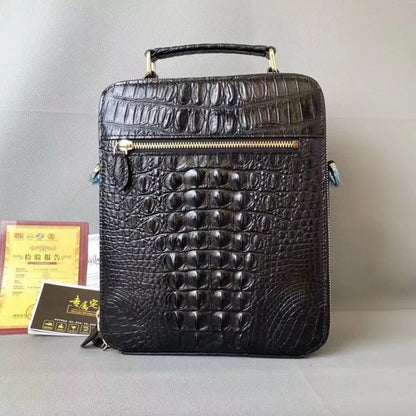 Sac à main pour hommes, crâne de Crocodile thaïlandais, décontracté, Business, peau d'os, épaule à la mode, sac à bandoulière tendance