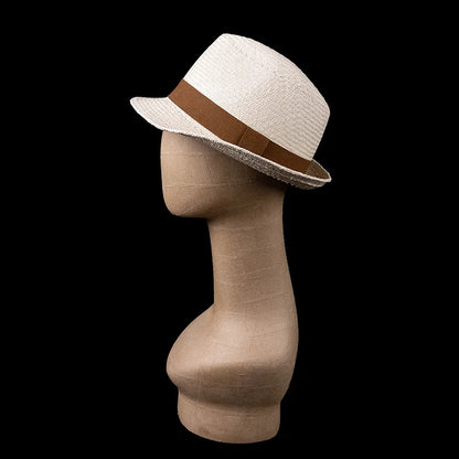 Chapeau de soleil Panama Jazz de haute qualité pour femmes et hommes, chapeau de paille pour canotier, chapeau de soleil d'extérieur, protection solaire, pour la plage