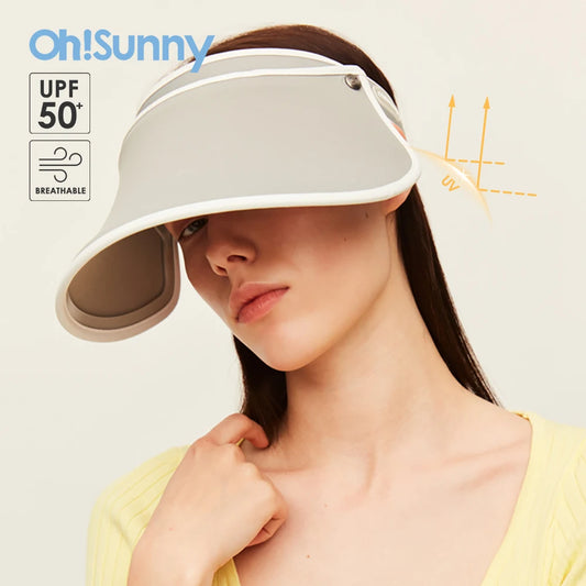 OhSunny Summer Sun Visor Cap Outdoor Sunhats Sports UV Protection UPF50+ Sunscreen Hats Women Panama Chapeu Feminino Cycling Hat