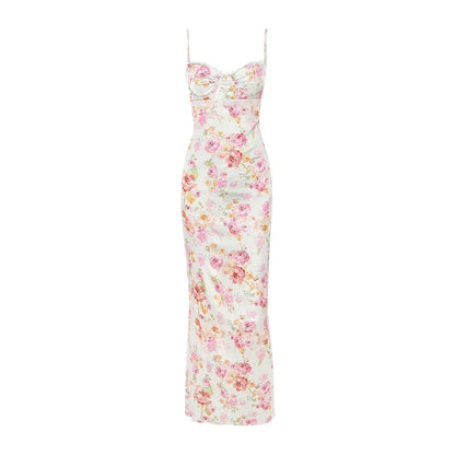 Suninheart Été Spaghetti Strap Floral Print Robes De Soirée Élégante Maxi Bodycon Mariage Invité Robe De Vacances Nouveauté Robe 2023