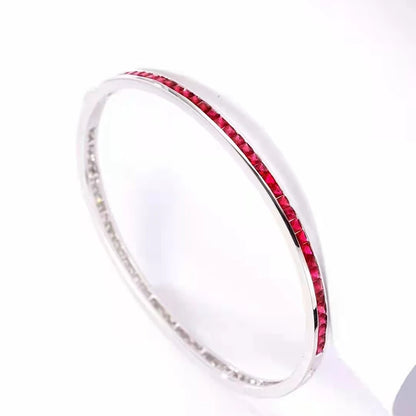 Bracelets en or 18 carats avec rubis de 1,95 carat et diamant naturel de 1,56 carat pour femmes, cadeau de mariage, bijoux fins en or K