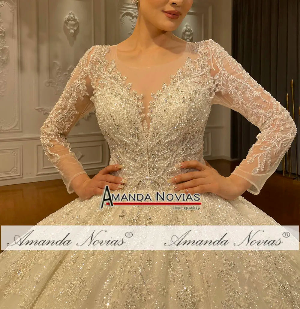 Vestido de novia con cuentas exquisitas de Amanda Novias NS4772