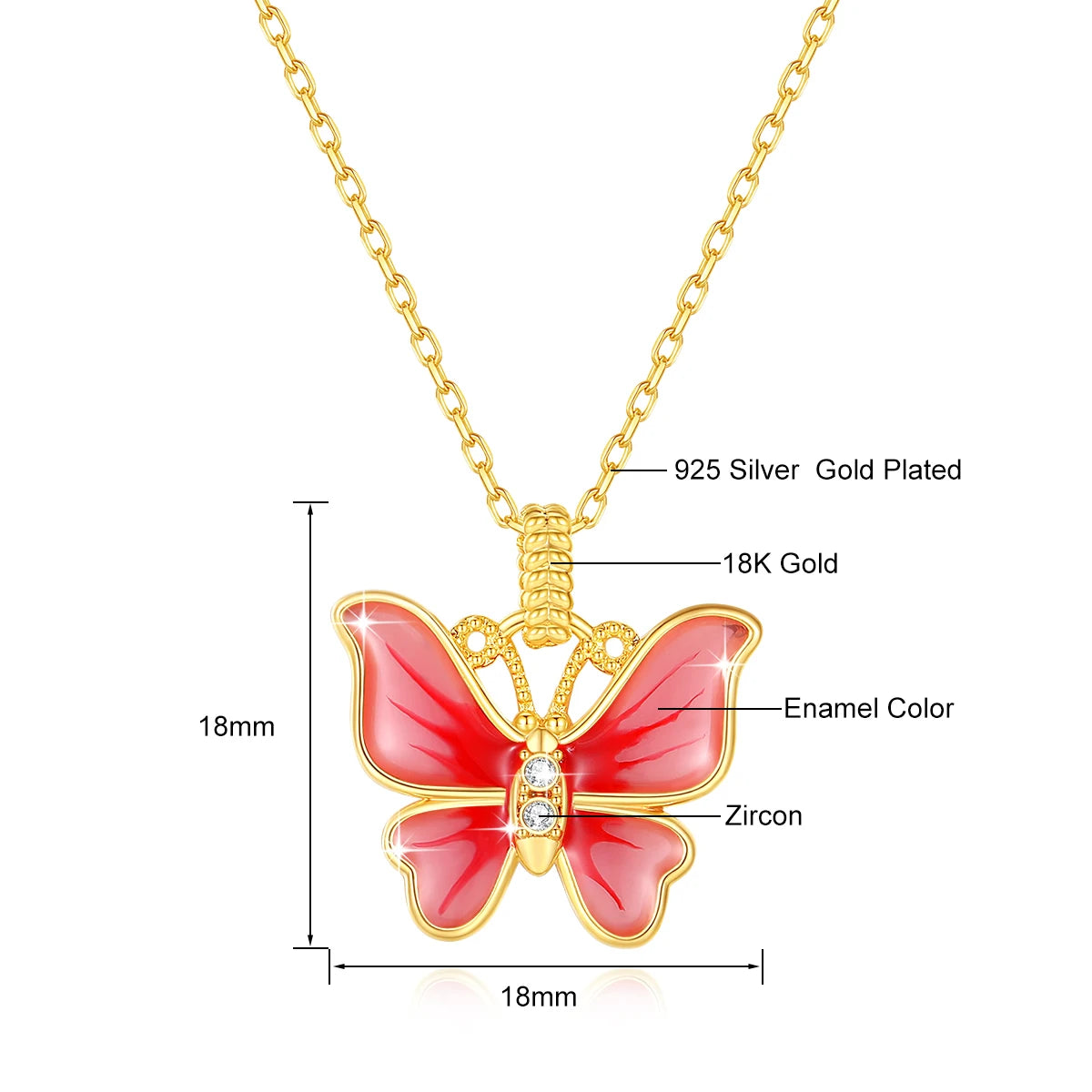 Luxury Butterfly Necklace 18k Gold Real 100% With Certificate Moissanite Pendant Original AU750 K Gold Jewelry Gifts For Women