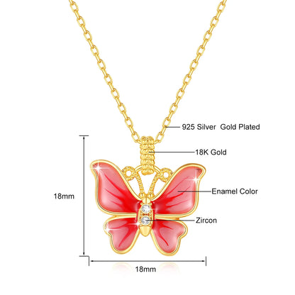 Luxury Butterfly Necklace 18k Gold Real 100% With Certificate Moissanite Pendant Original AU750 K Gold Jewelry Gifts For Women