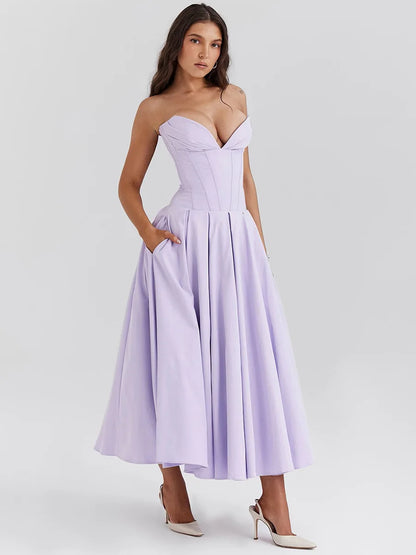 Vestidos de invitada de boda de verano de Oligai para mujer, recién llegados en 2024, elegantes vestidos de ocasión formal, vestidos de fiesta amarillos sin tirantes