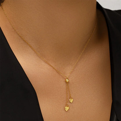 Collar con colgante de cadena ajustable de plata de ley 925 Aide con dije de corazón para mujer, collar de oro K de alta calidad, joyería elegante