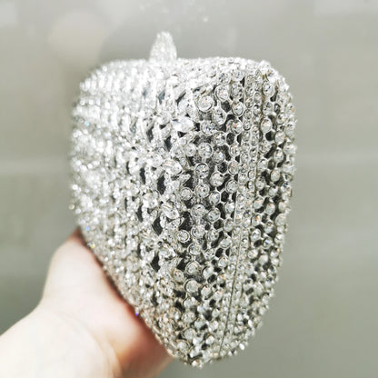 Silver Rhinestone Wedding Purses Luxury Square Women Crystal Evening Bags Bridal Diamond Purse Dinner Handbags Stones Clutche