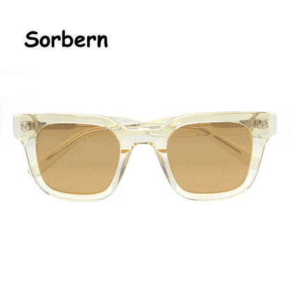 Lunettes de soleil polarisées carrées en acétate de cristal de marque pour femmes et hommes, lunettes de soleil de luxe pour hommes, nuances UV400 Zonnebril Dames