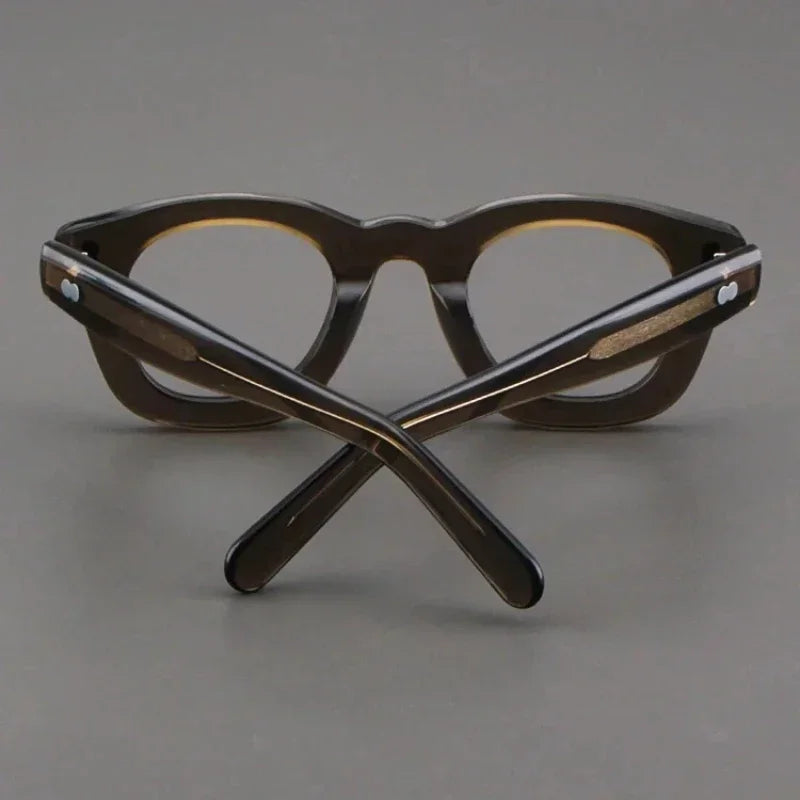 Gafas graduadas ópticas para miopía para hombre y mujer, montura gruesa de acetato negro mate de alta calidad, estilo retro cuadrado, 2024