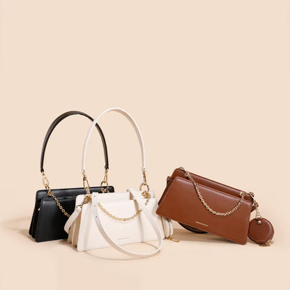 2023 New leather shoulder bag niche design commuter underarm bag