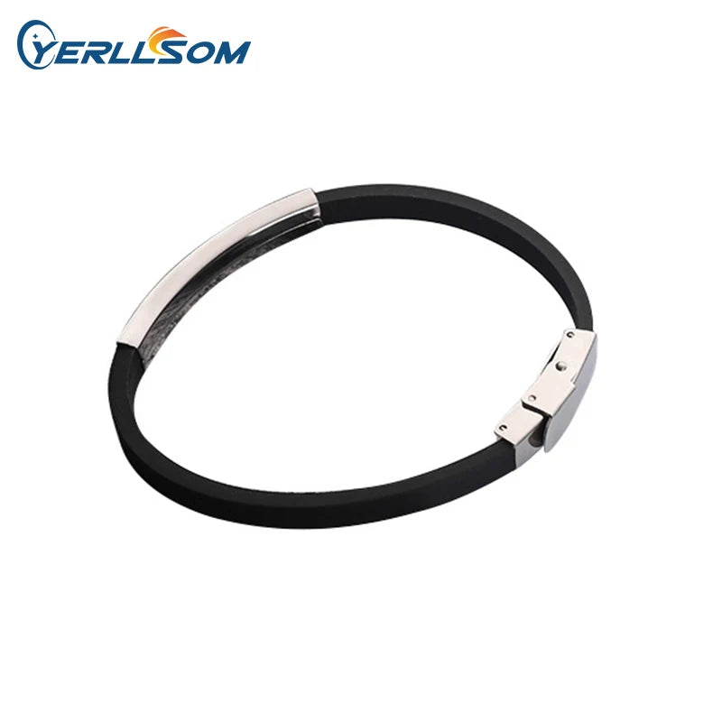 YERLLSOM 100PCS/Lot Hot selling wristband silicone with metal clasp silicone bracelet with couple silicone wristband