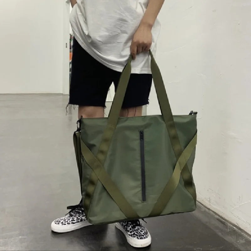 Sac fourre-tout décontracté pour hommes, grand sac à main tendance pour hommes, sac à bandoulière de grande capacité pour hommes, adapté aux voyages de courte distance, sac à bandoulière