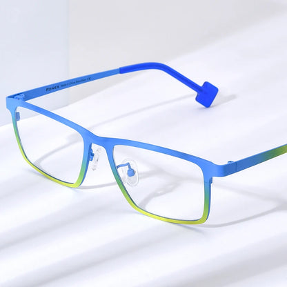 FONEX Monture de lunettes en titane pur pour hommes 2024 Nouvelles lunettes carrées dégradées pour femmes Lunettes de couleur F85806