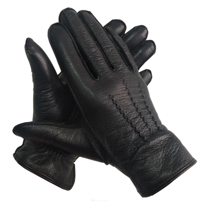 Gants en cuir de cerf pour hommes CARTTIGERCAT Gants tactiles à main complète Gants d'hiver chauds en laine avec doublure en laine pour moto et conduite