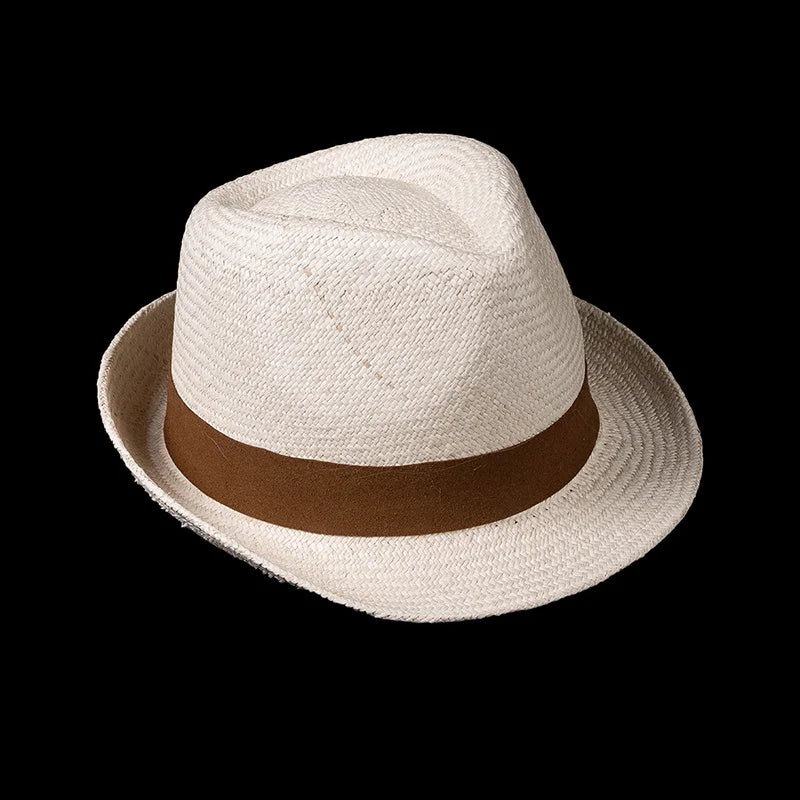 Chapeau de soleil Panama Jazz de haute qualité pour femmes et hommes, chapeau de paille pour canotier, chapeau de soleil d'extérieur, protection solaire, pour la plage