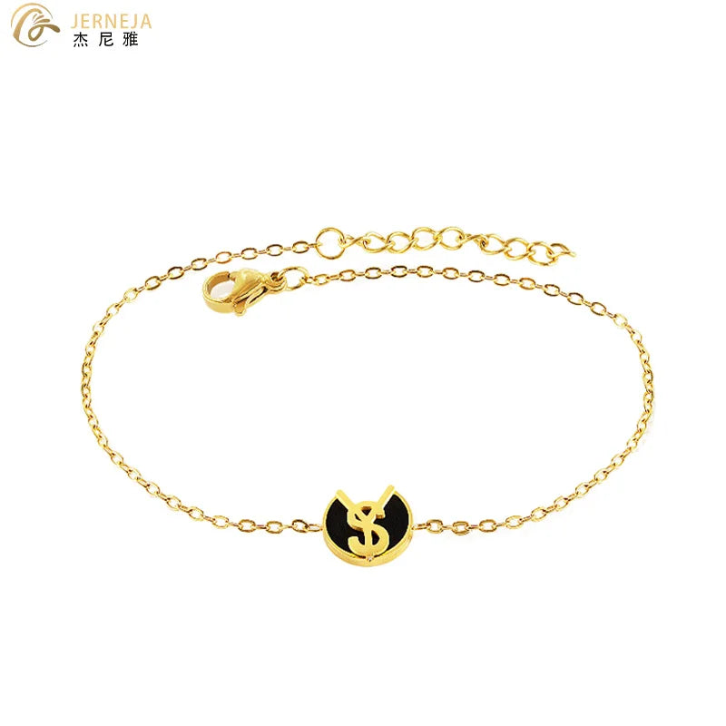 Conjunto de pulsera, collar y pendientes con letras, joyería, regalos de Halloween y Navidad para hombres y mujeres, se decolora rápidamente y es resistente a las alergias