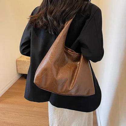 Soft PU Leather Shoulder Bag for Women Wedding Totes All-match Commuter Underarm Bag Bolso Mujer Fashion Large Capacity Handbag