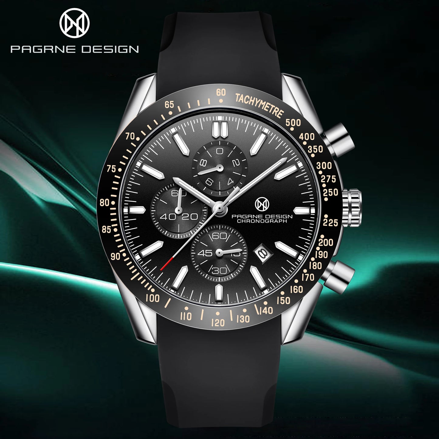 PAGANI DESIGN （Pagrne） Nouvelle montre à quartz pour hommes avec ceinture en caoutchouc Montre de luxe pour hommes Mode Casual Sports Horloge pour hommes Relogio Maasculino