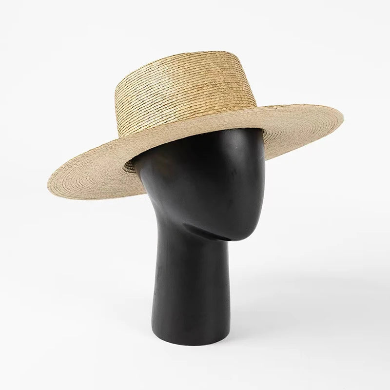 Sombrero de paja con hojas de girasol hecho a mano, sencillo, de moda europea americana, para verano, para mujer y hombre, sombrero de paja estilo náutico, sombrero de sol de lujo de diseñador coreano