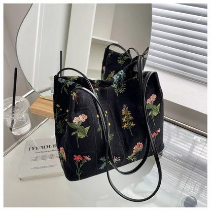 Bolso de mano grande con flores de marca de lujo 2022, nuevo bolso de mano de diseñador de mujer de tela de alta calidad, bolsos de hombro de gran capacidad