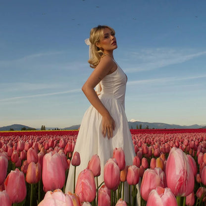 Robes maxi d'été Oligai pour femmes 2024 Nouveautés en robes de soirée blanches à licou Robe évasée longue dos nu décontractée sexy