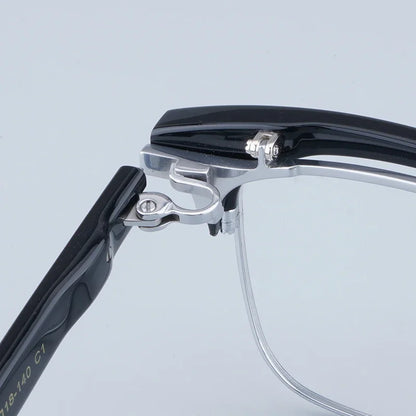 Monturas de gafas de acetato estilo japonés 999 M-96 cuadradas hechas a mano de titanio de alta calidad con clip abatible para hombres y mujeres