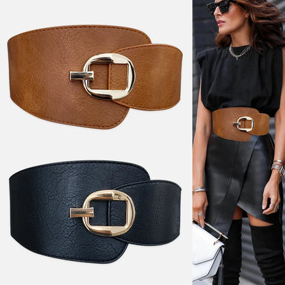 Designer Belts For Women High Quality Plus Size Stretch Cummerbunds Waistband Big Wide Elastic Corset Belt For Coat Dress