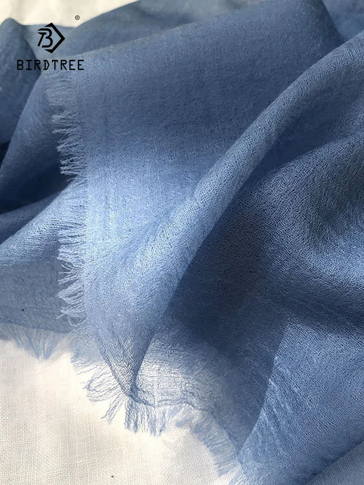 Birdtree 100%Cashmere 300S/Class Scarf Shawl Thin Summer Spring Ladies Elegant Soft Versatile Mom's Gift Long Scarf New A3D561JC