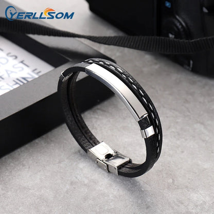 YERLLSOM 100PCS/Lot New products wristband with metal ornaments leathers bracelet adjustable silicone wristband custom logo