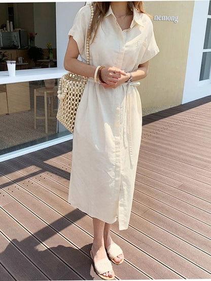 Summer Women Dress Shirt Dress Long Evening Female Vintage Maxi Party Oversize Beach Woman Dresses Casual Elegant Prom Green