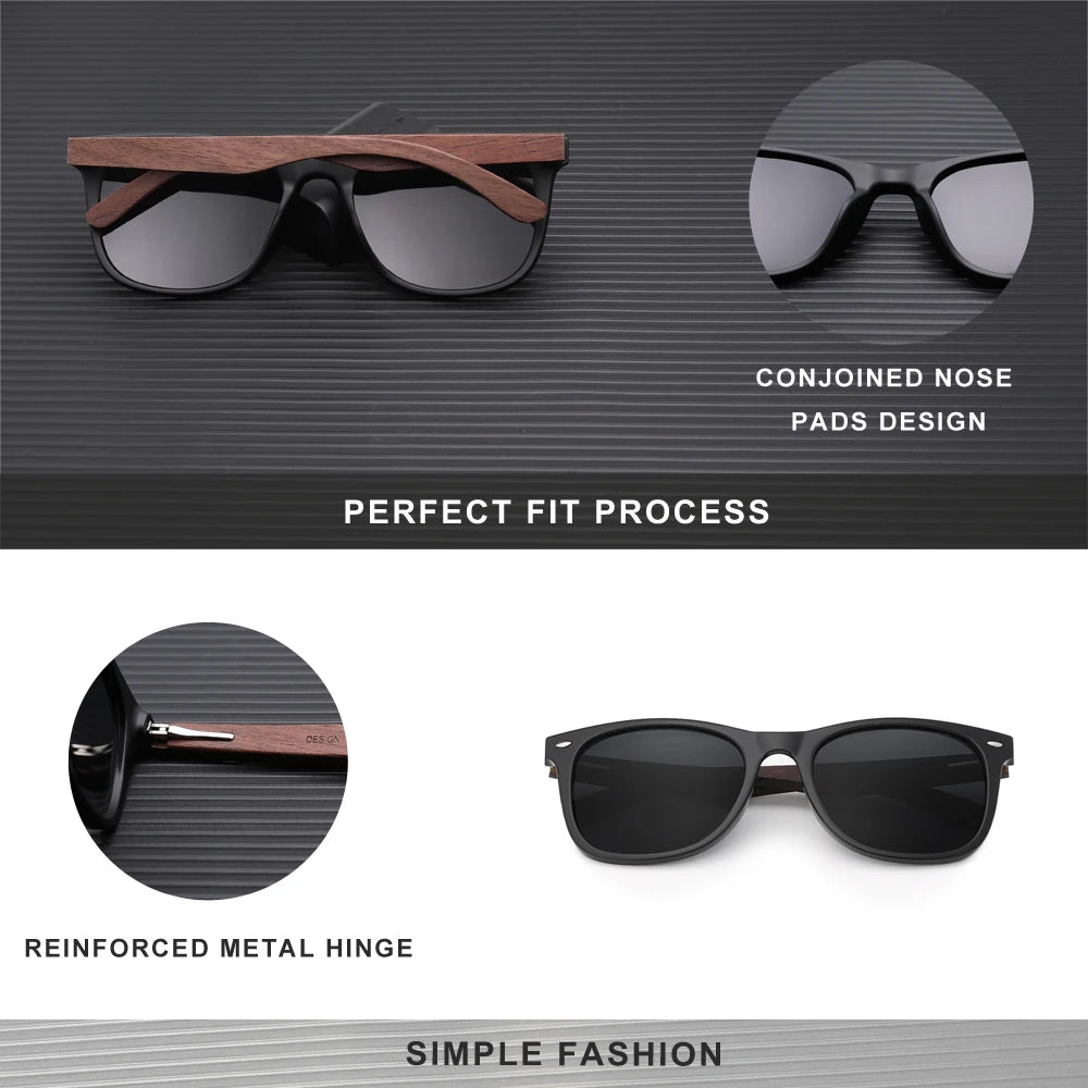 KINGSEVEN 2024 Trend Women‘s Walnut Sunglasses Wood Polarized Men's Glasses Handmade UV400  Glasses Fishing Driving Vintage