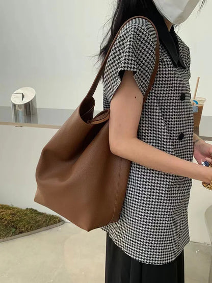 Bolso de mano tipo cubo de Corea para mujer, tipo bandolera, de gran capacidad, con bolso pequeño