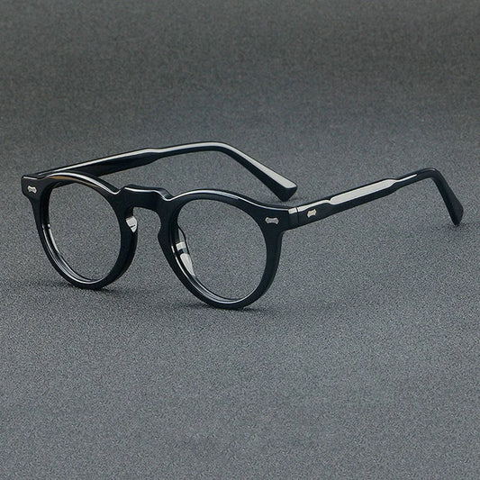 Montura de gafas para hombre y mujer, unisex, de acetato, antiluz azul, lentes transparentes, de marca de diseñador, para ordenador, gafas vintage