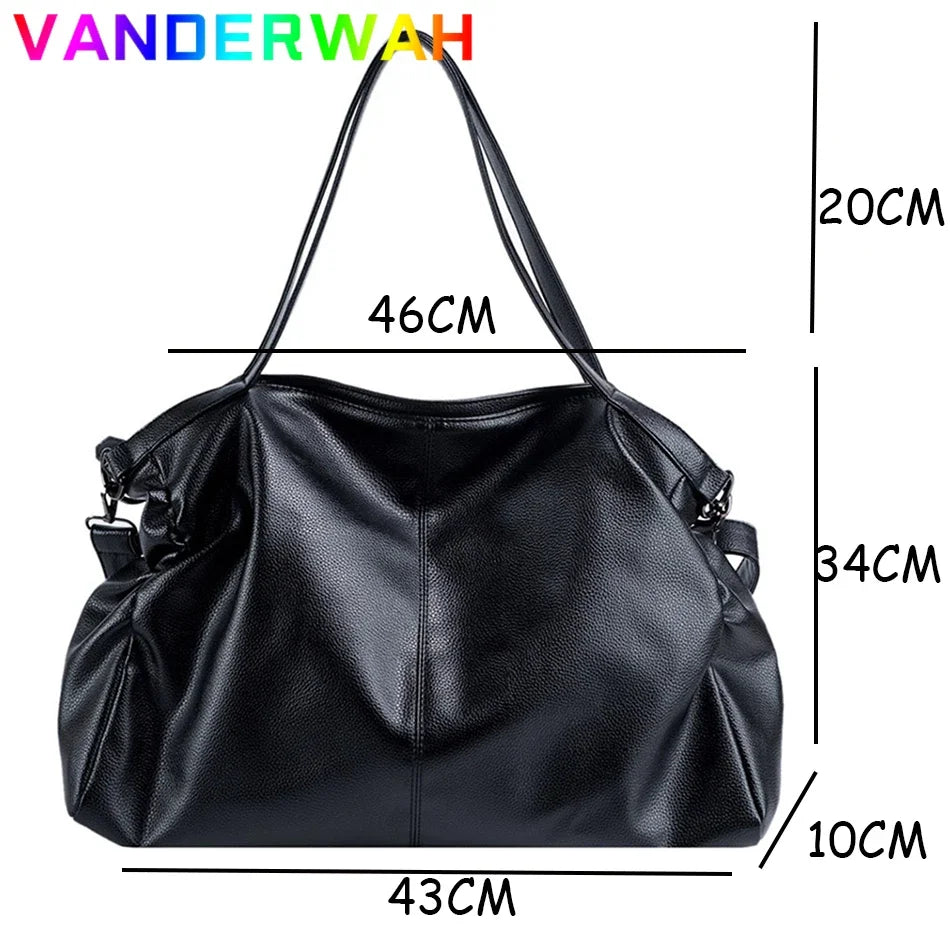 Large Black Shoulder crossbody Bags for Women 2024 Hobo Shopper Sac Solid Color Quality PU Leather Handbag Lady Travel Tote Bag