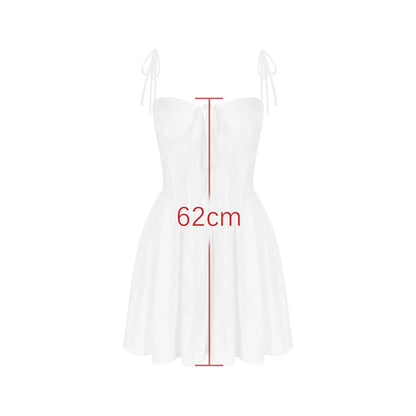 Oligai Summer Spaghetti Strap Corset Dress Sexy Short Flare A Line Party Dresses Yellow Elegant Jacquard Dress Wholesale