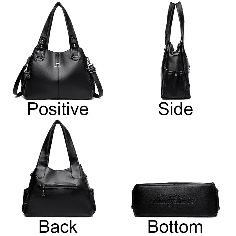 Bolsos de mano de piel auténtica suave para mujer, bolso de hombro vintage, bolso de mano de diseñador de lujo para mujer, bolsos de mano de gran capacidad, Sac A Main