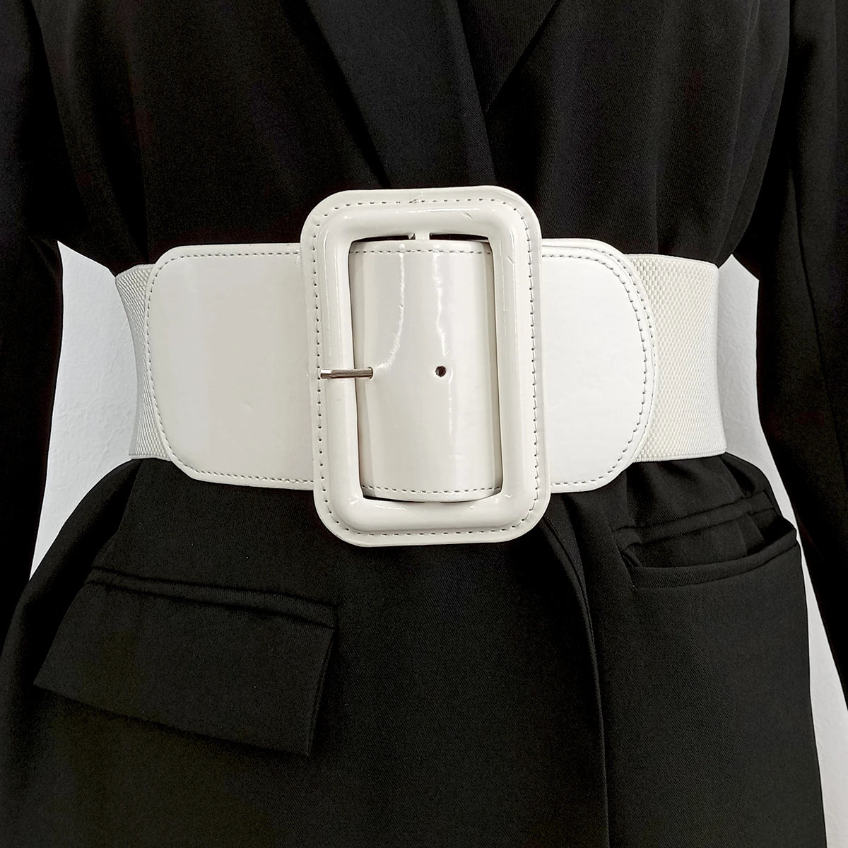 Plus Size Black Stretch Cummerbunds Female Wide Black Corset Belt Big Dress Red Waistband Designer Belts For Women White