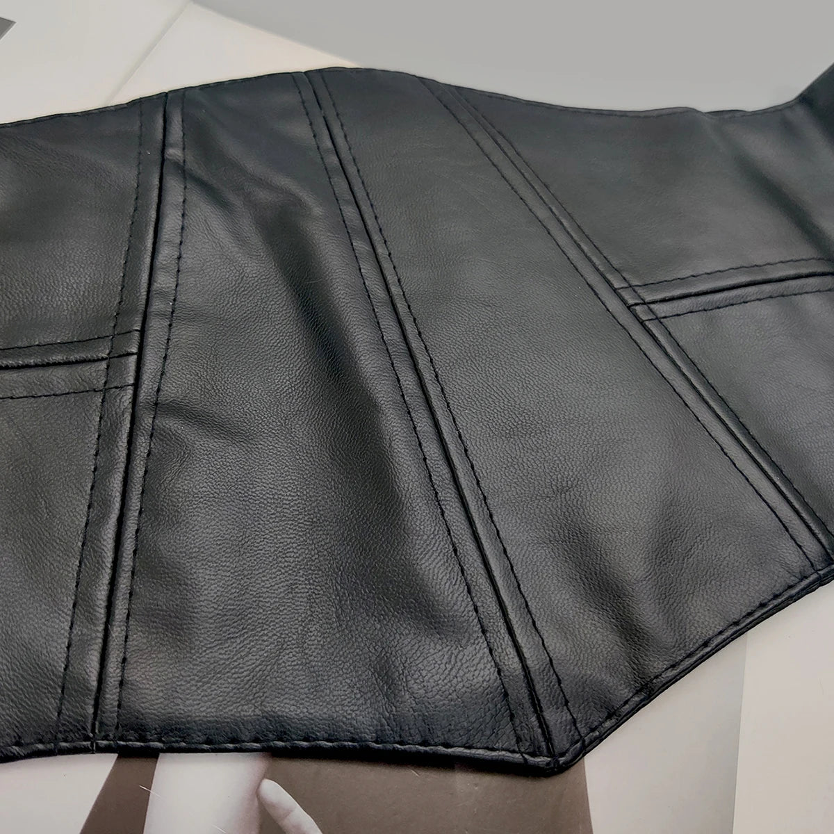 Cinturón elástico ancho de cuero suave de talla grande Y2K negro para mujer, cinturones de diseñador de alta calidad