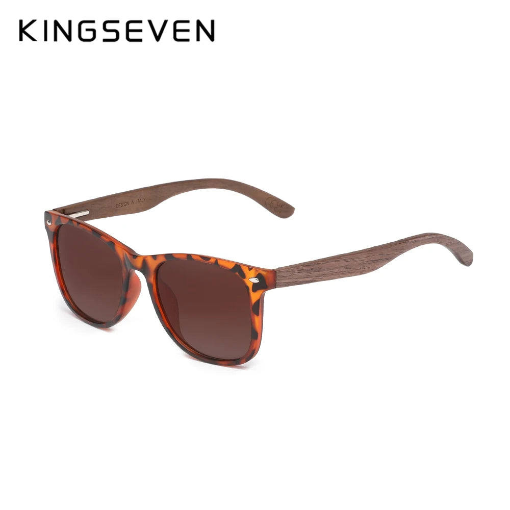 KINGSEVEN 2024 Trend Gafas de sol de nogal para mujer Gafas de madera polarizadas para hombre Gafas UV400 hechas a mano Pesca Conducción Vintage